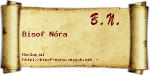 Bisof Nóra névjegykártya